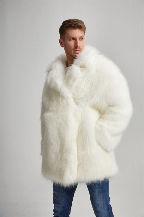 Men’s Faux Oversized Fur - Image 2