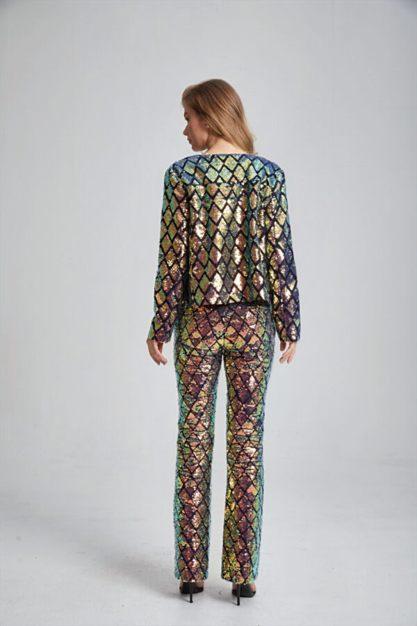 Women’s Cropped Tailored Sequin Suit - Image 9