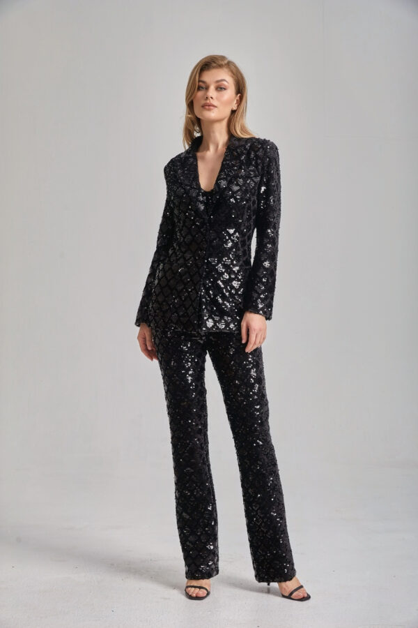 Women’s Slim Fit Tailored Sequin Suit - Image 12