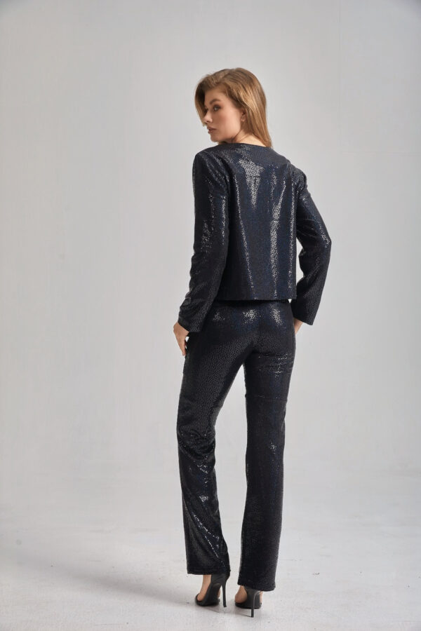 Women’s Cropped Tailored Sequin Suit - Image 6