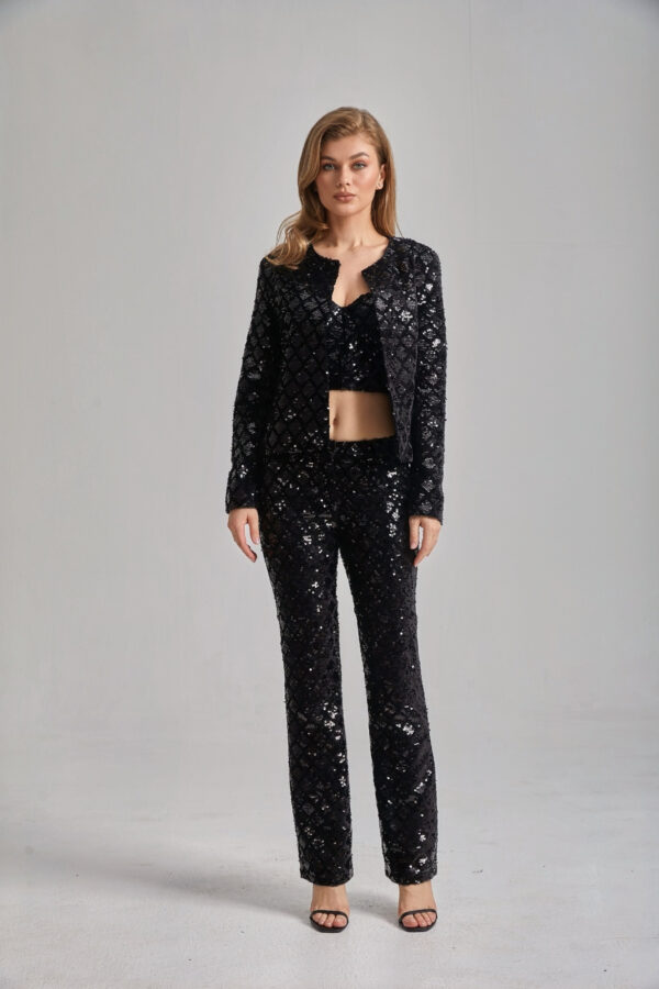 Women’s Cropped Tailored Sequin Suit