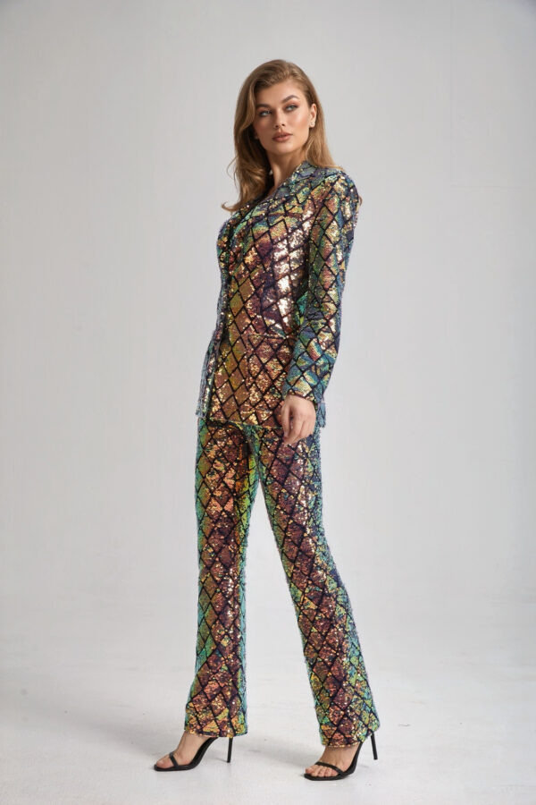 Women’s Slim Fit Tailored Sequin Suit - Image 7