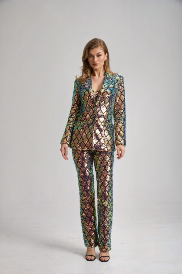 Women’s Slim Fit Tailored Sequin Suit - Image 8