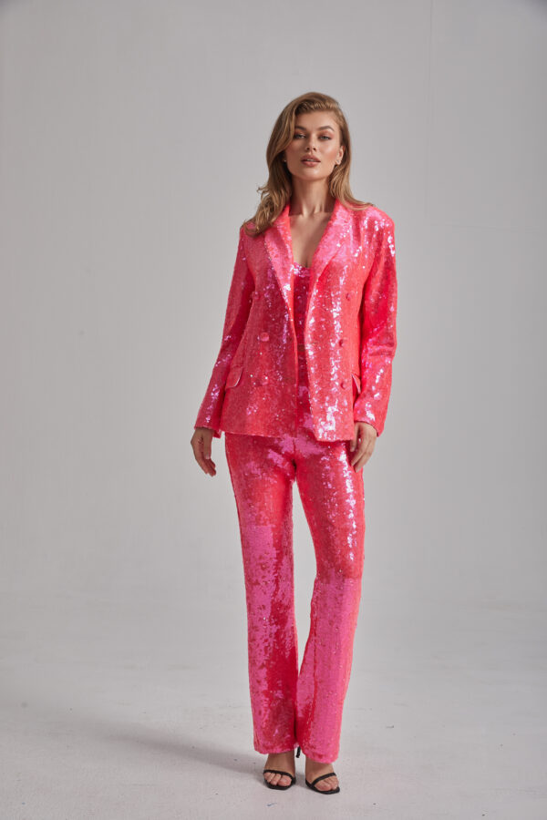 Women’s Double Breasted Tailored Sequin Suit - Image 9